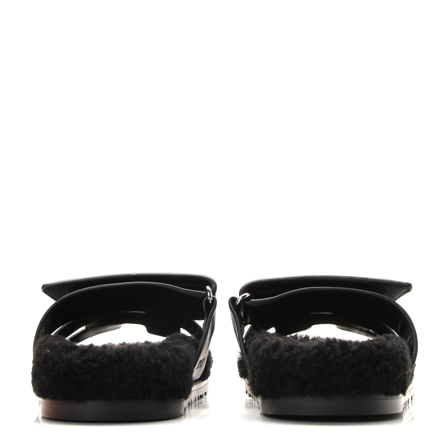 Calfskin Woolskin Womens Chypre Sandals 36 Black