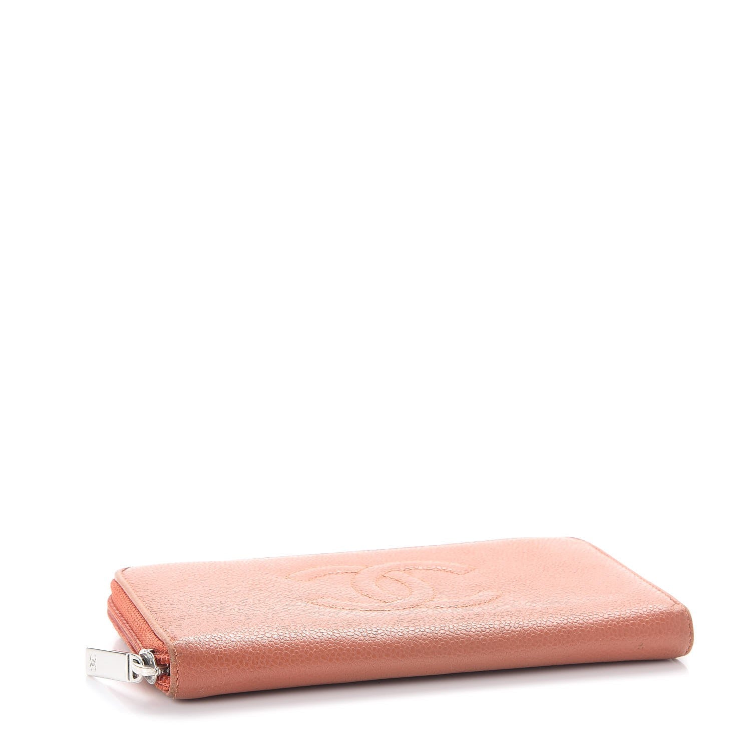 Chanel Caviar Large Timeless CC Gusset Zip Around Wallet Dark Orange 4 of 12
