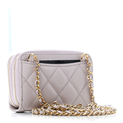 Chanel Caviar Quilted Miss Coco Zip Card Holder On Chain Light Pink 3 of 7