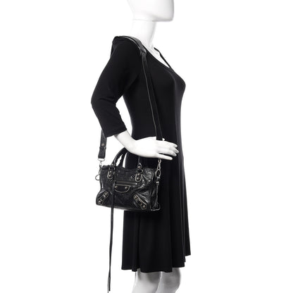 Balenciaga Agneau Silver Metallic Edge Hardware Mini City Black 2 of 16