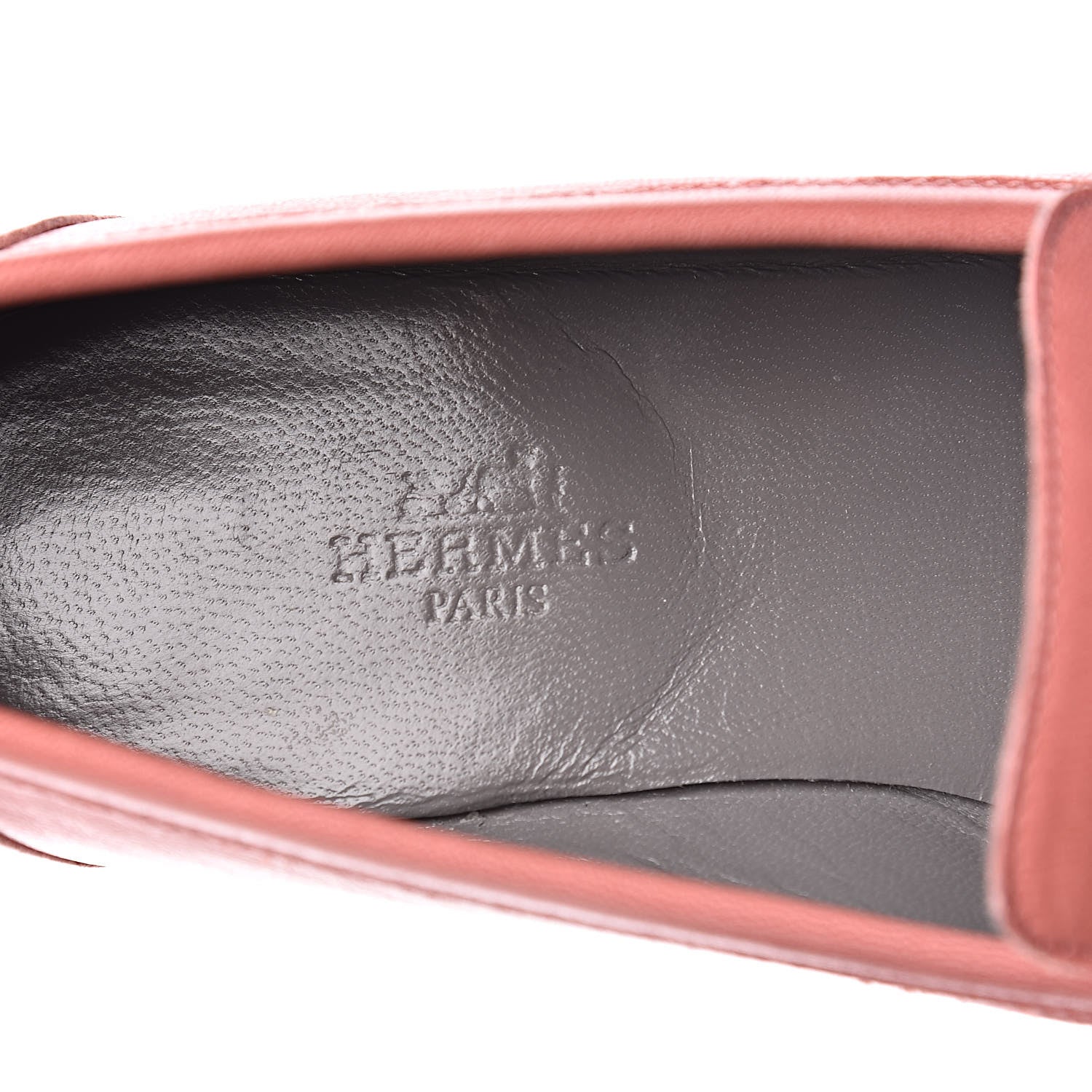 Hermes Goatskin Paris Loafers 38.5 Rouge Blush 9 of 11