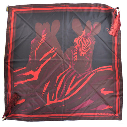 Louis Vuitton Silk Zebra Scarf Tassel LV Charm 4 of 7