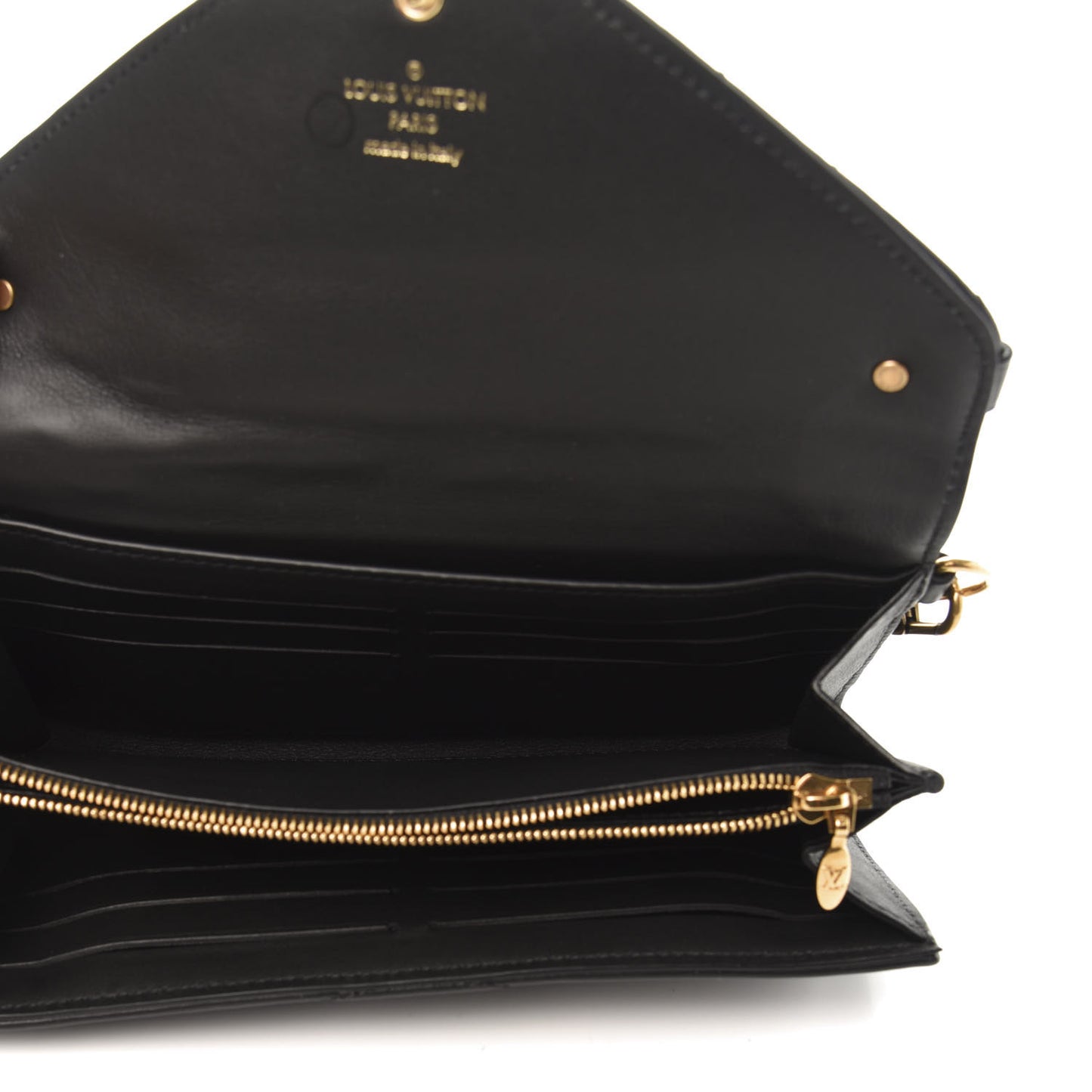 Calfskin Love Lock New Wave Long Wallet Black