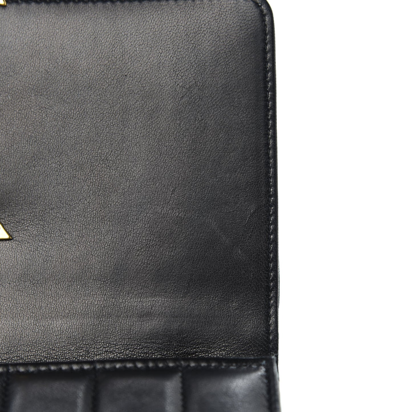 Lambskin Matelasse Monogram Vicky Chain Wallet Black