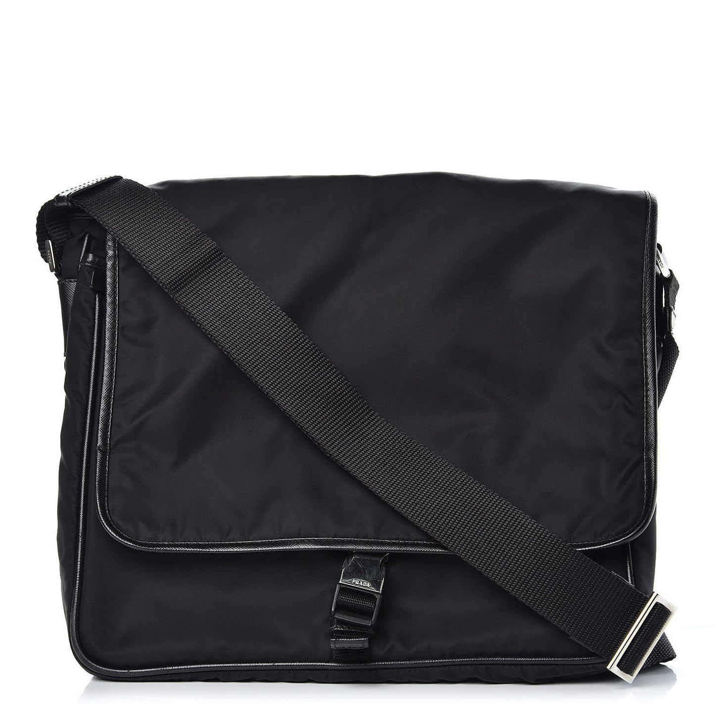 Tessuto Nylon Saffiano Messenger Satchel Black