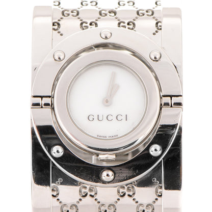 Gucci Stainless Steel Mother of Pearl 33mm Twirl Quartz Watch 1 of 5