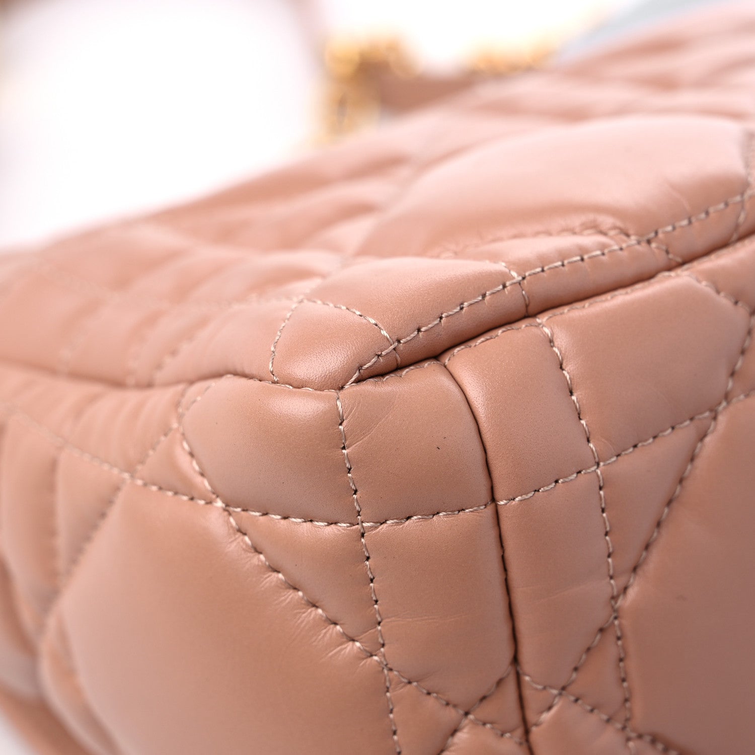 Christian Dior Calfskin Macrocannage Medium Caro Bag Rose De Vents 10 of 14