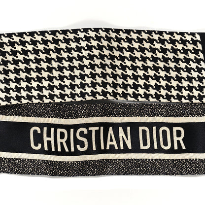 Christian Dior Silk Houndstooth Mitzah Scarf Black White 3 of 3