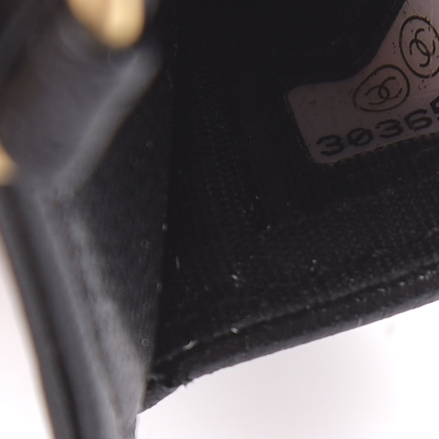 Goatskin Quilted 19 Card Holder On Chain Black