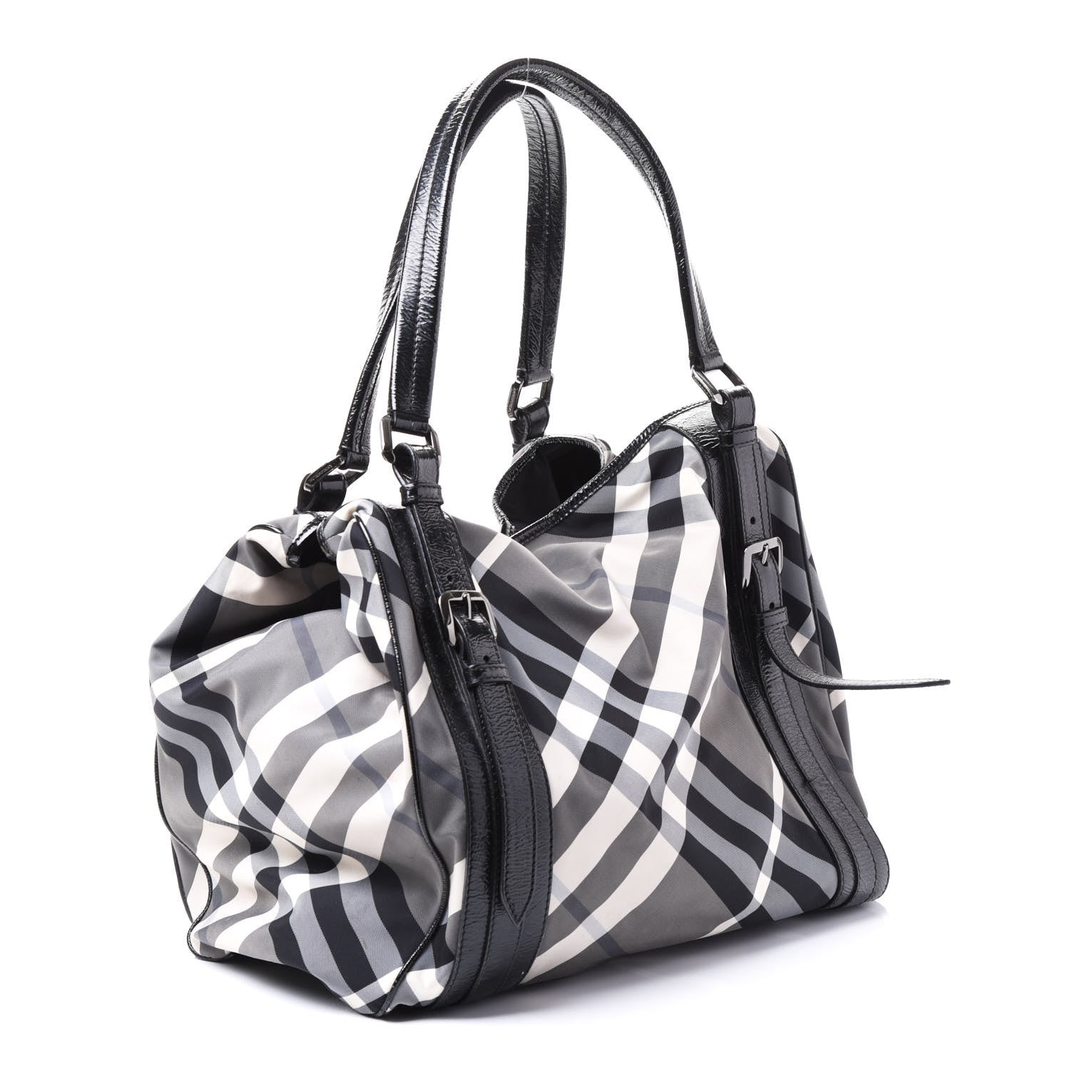 Burberry Nylon Beat Check Victoria Tote Black 2 of 9