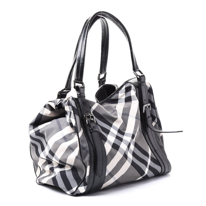 Burberry Nylon Beat Check Victoria Tote Black 2 of 9