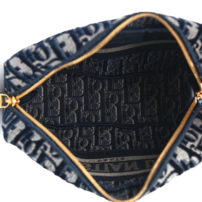 Christian Dior Velvet Oblique Cosmetic Pouch Blue 5 of 8