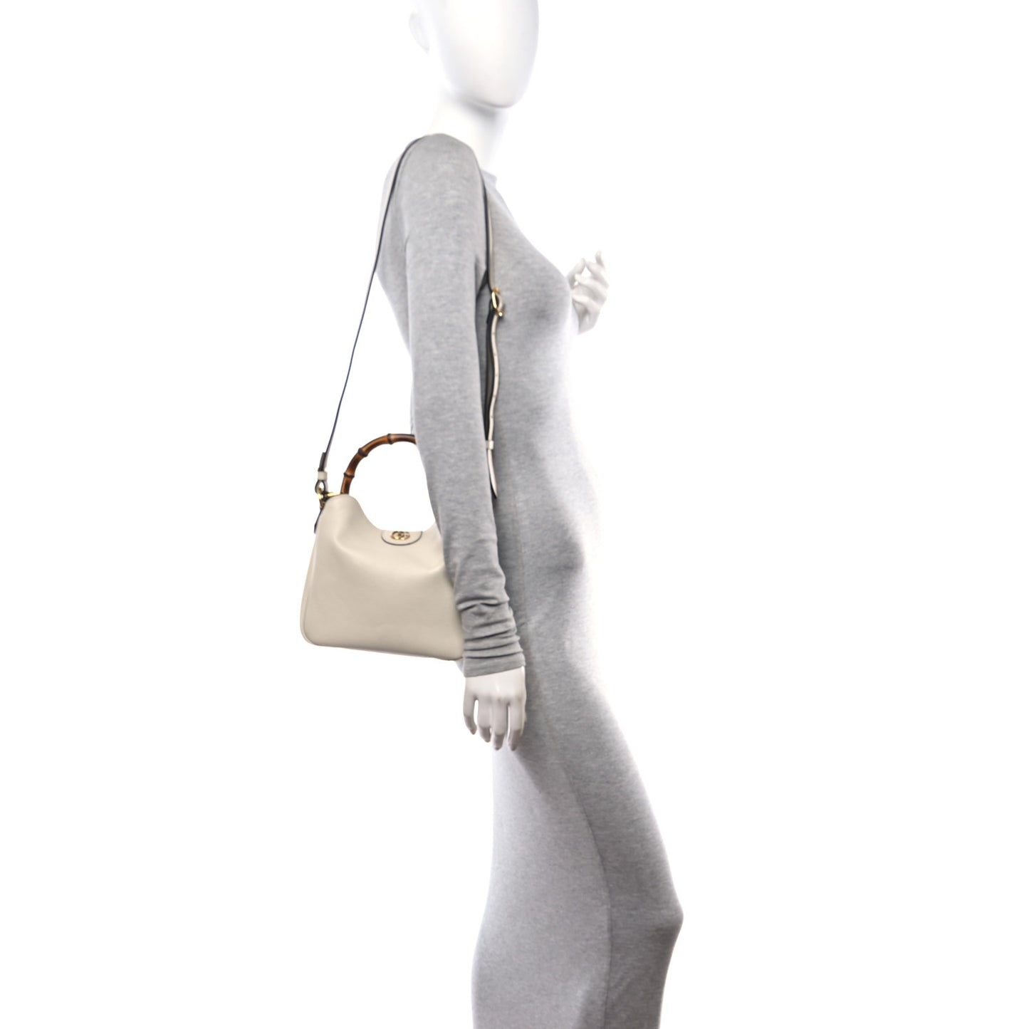 Softy Wonka Textured Dollar Calfskin Small Diana Shoulder Bag Mystic White Hibiscus Red