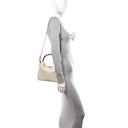 Gucci Softy Wonka Textured Dollar Calfskin Small Diana Shoulder Bag Mystic White Hibiscus Red 2 of 10