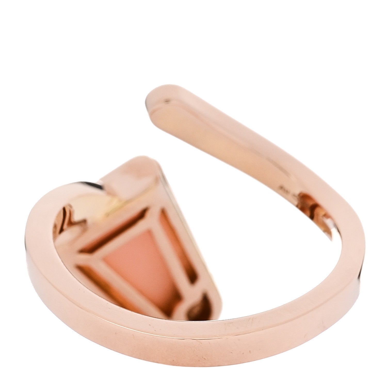 Bulgari 18K Rose Gold Diamond Pink Opal Gelati Ring 50 5.25 3 of 6