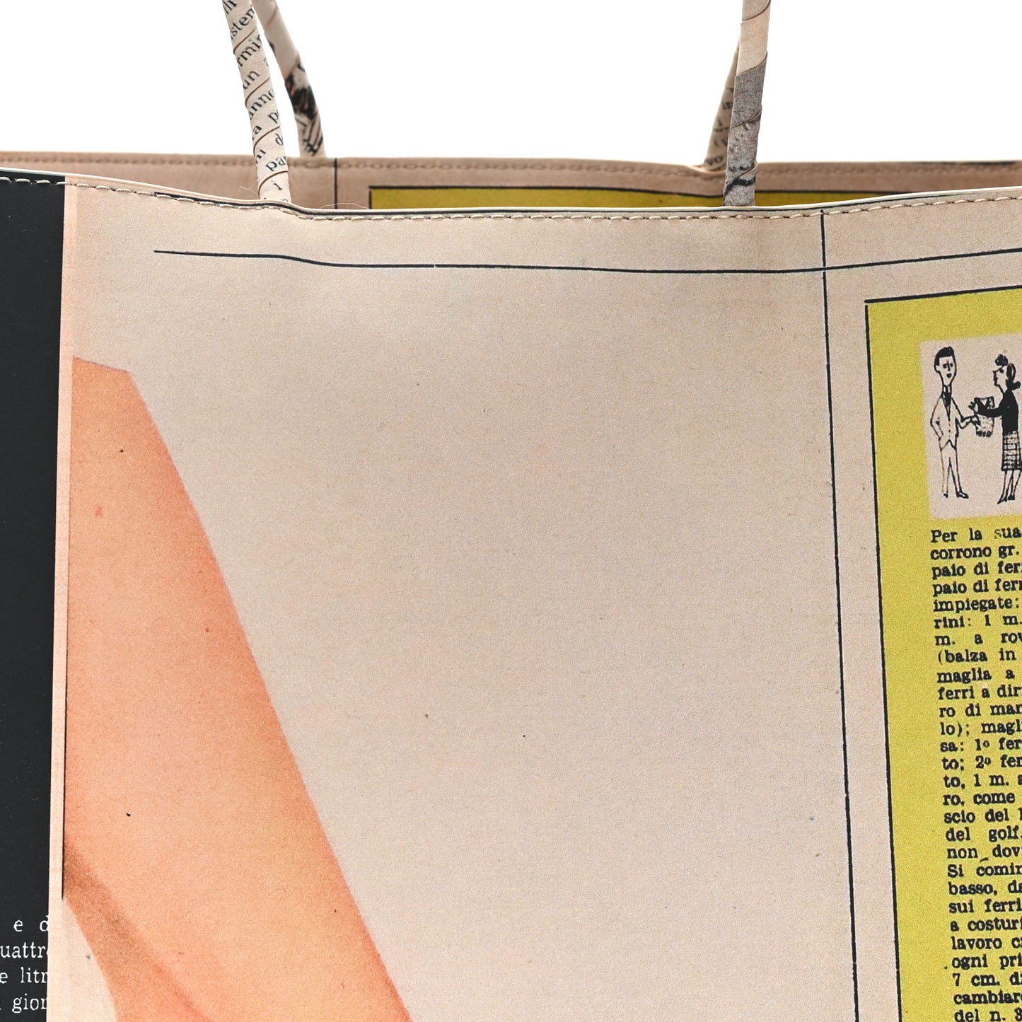 Printed Calfskin Medium Newspaper Tote Bag