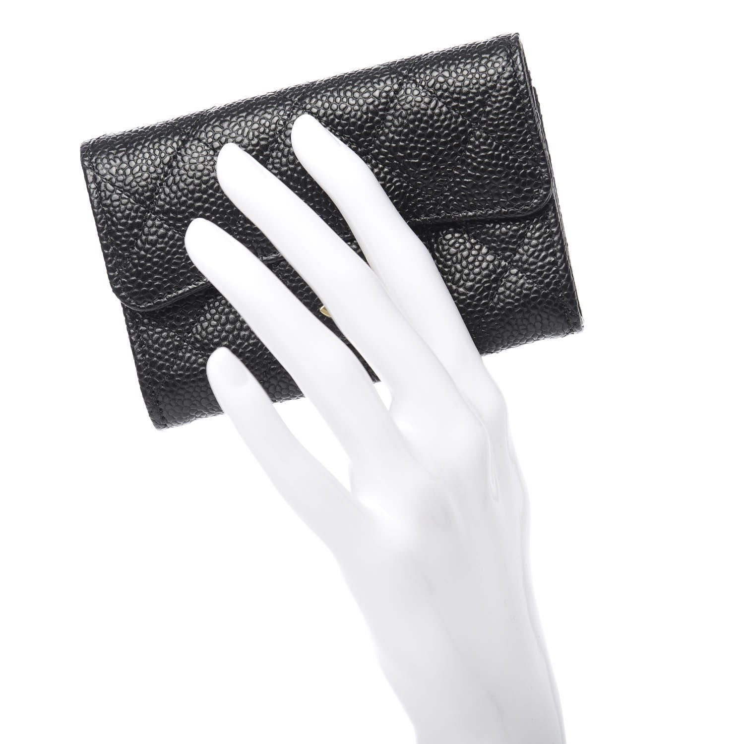 Chanel Caviar Quilted Flap Card Holder Wallet Black 2 of 9