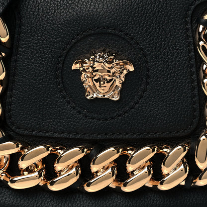 Versace Calfskin La Medusa Small Chain Hobo Bag Black 7 of 9