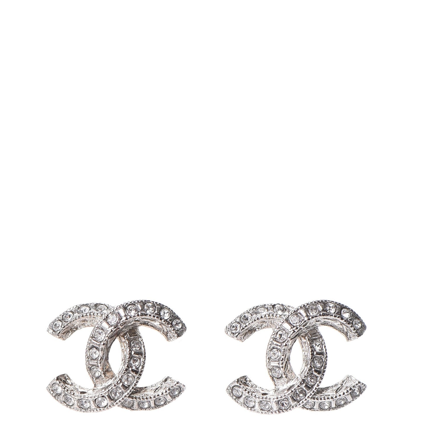 Crystal CC Earrings Silver