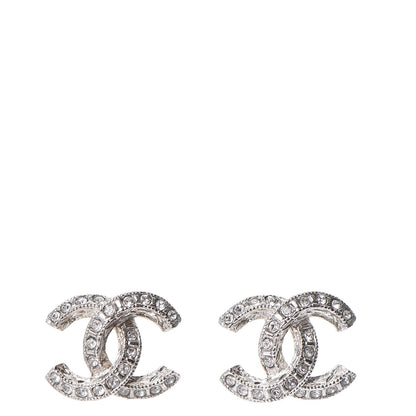 Chanel Crystal CC Earrings Silver 1 of 5