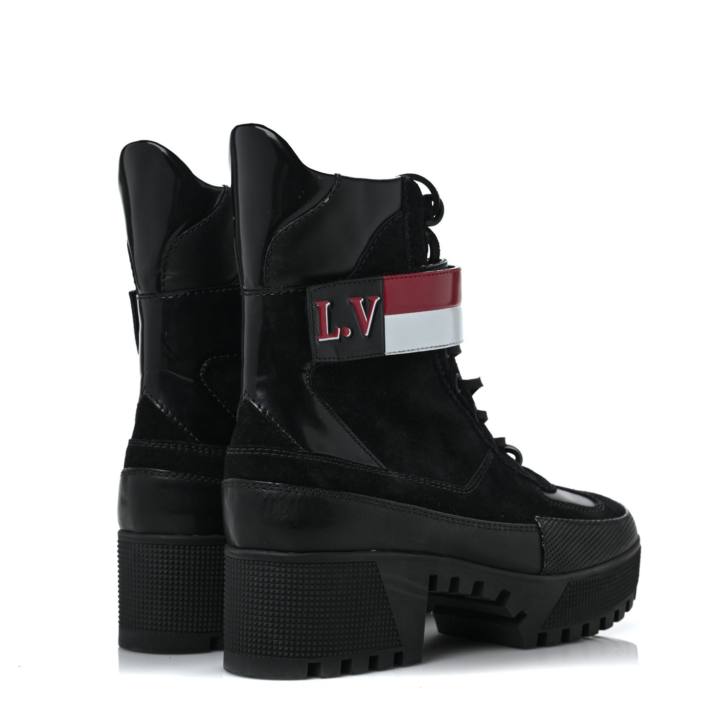 Suede Calfskin Laureate Platform Desert Boots 38 Black