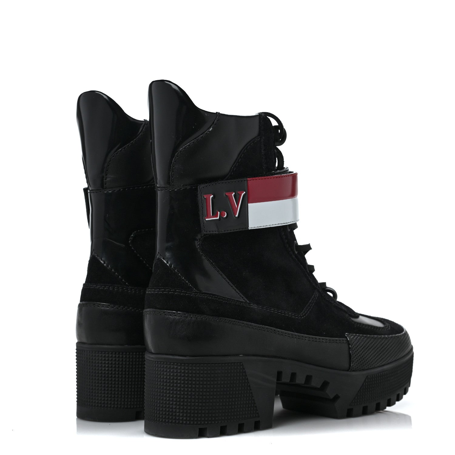 Louis Vuitton Suede Calfskin Laureate Platform Desert Boots 38 Black 4 of 8