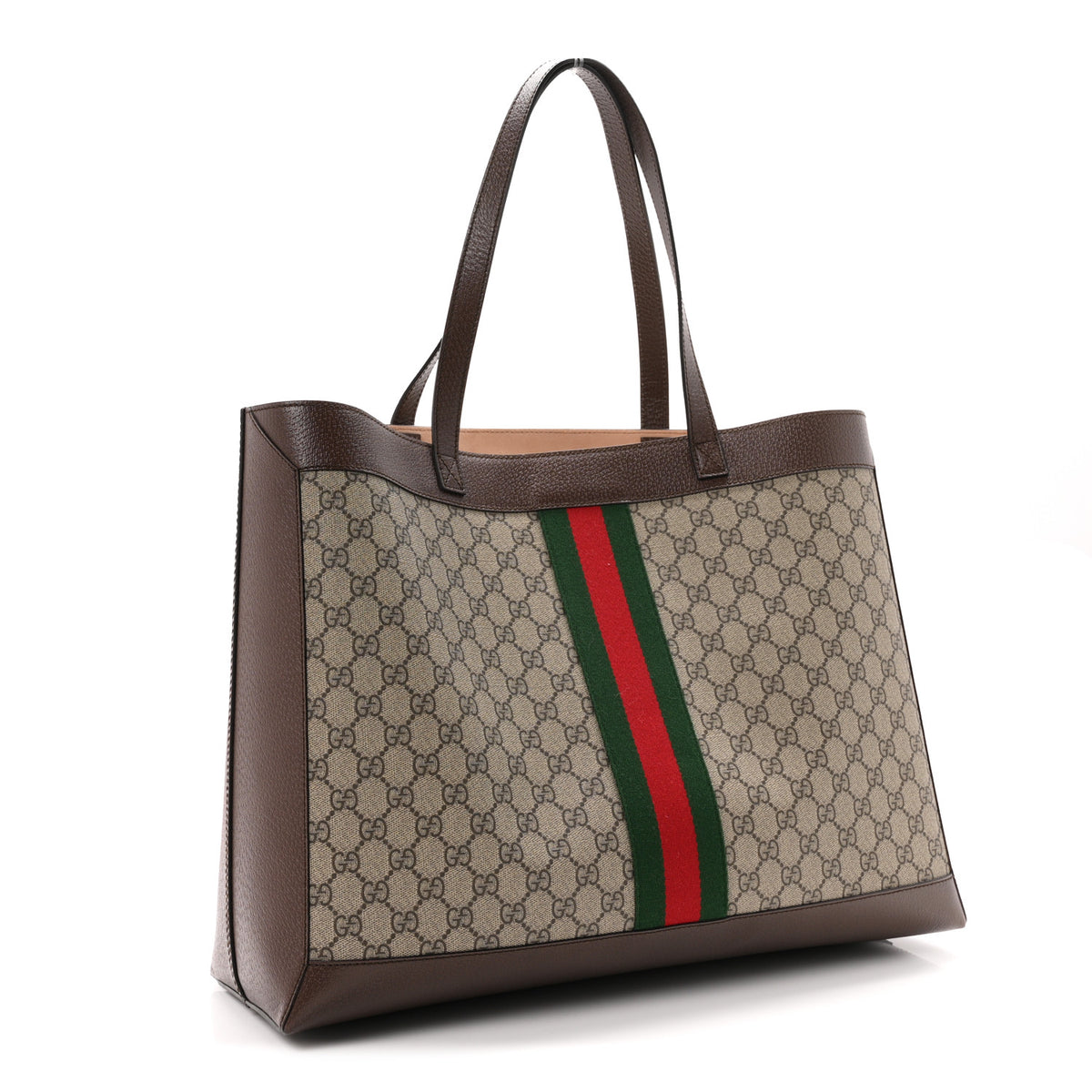 GG Supreme Monogram Web Ophidia Tote Brown