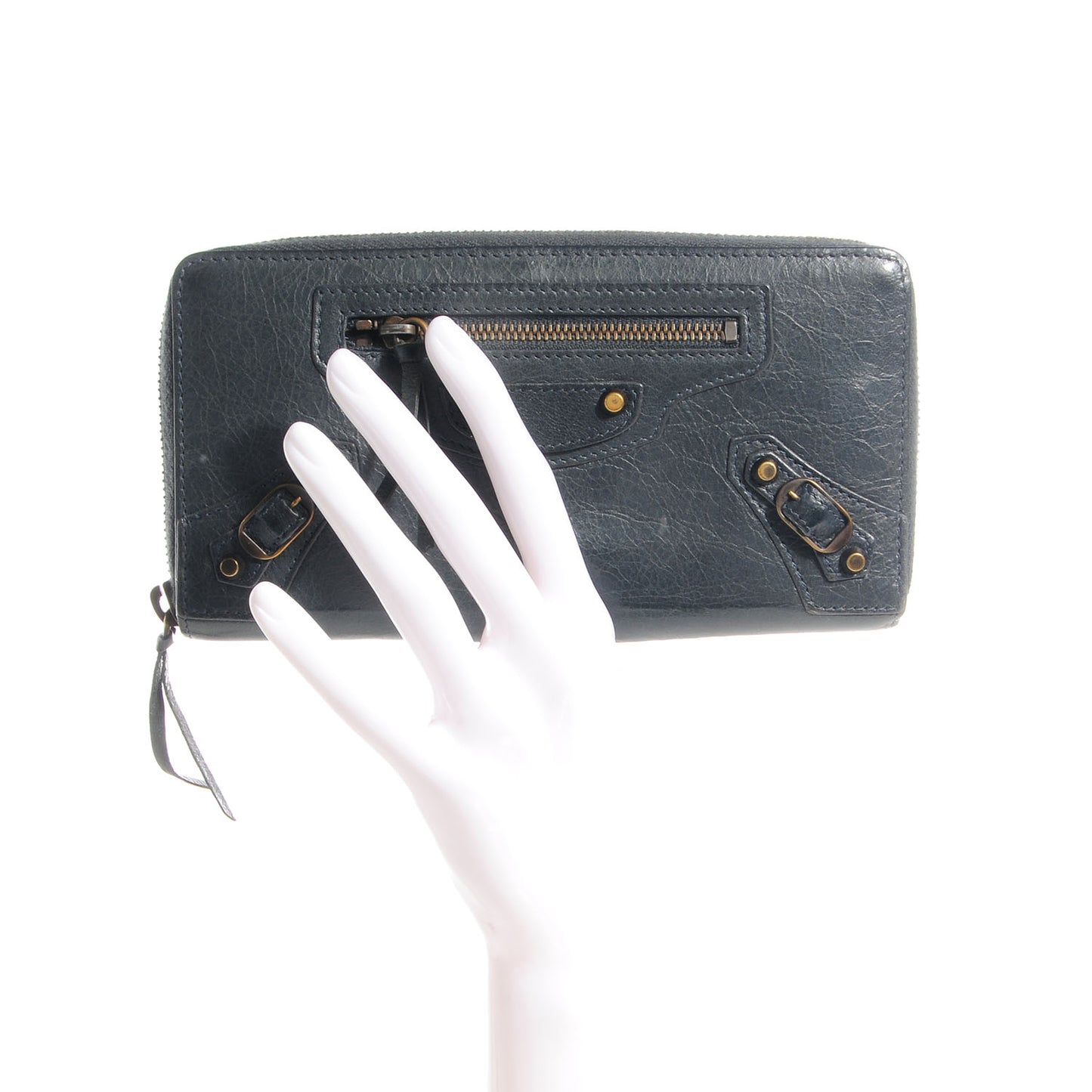 Arena Classic Hardware Continental Zip Around Wallet Anthracite