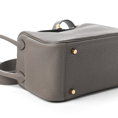 Hermes Taurillon Clemence Mini Lindy 20 Etain 6 of 11