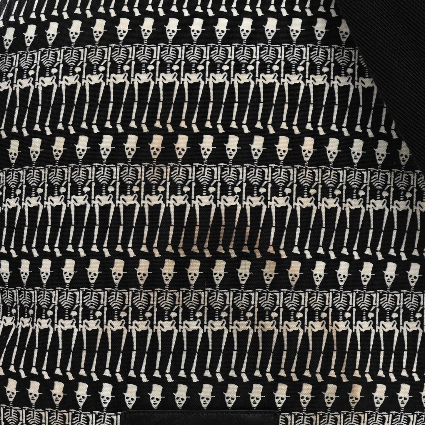 Nylon City Skeleton Print Backpack Black White