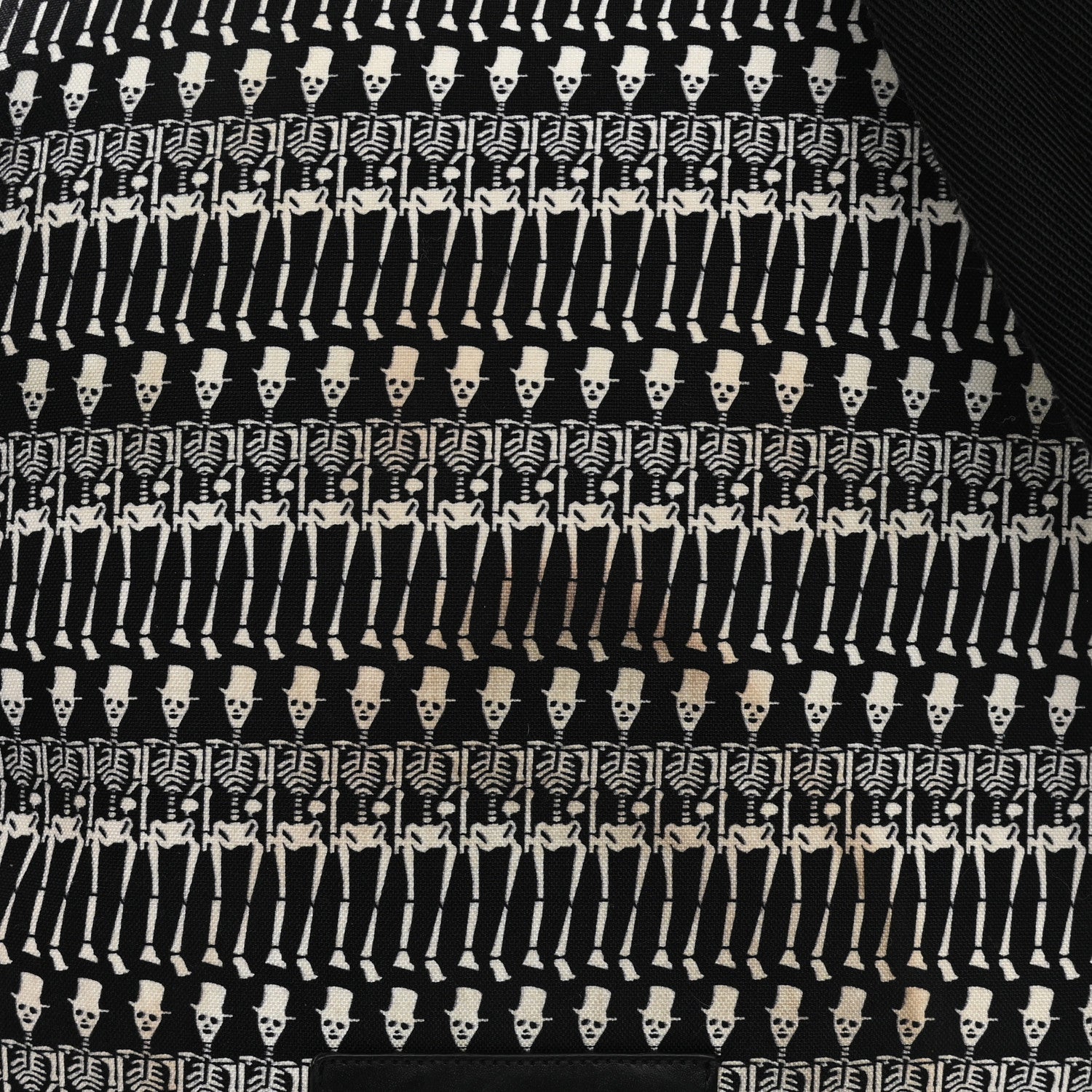 Saint Laurent Nylon City Skeleton Print Backpack Black White 10 of 10