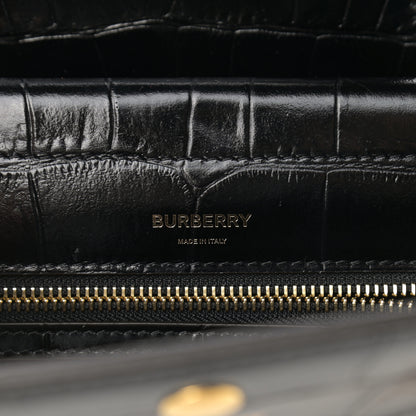 Burberry Deerskin Suede Crocodile Embossed Calfskin Medium Title Bag 6 of 9