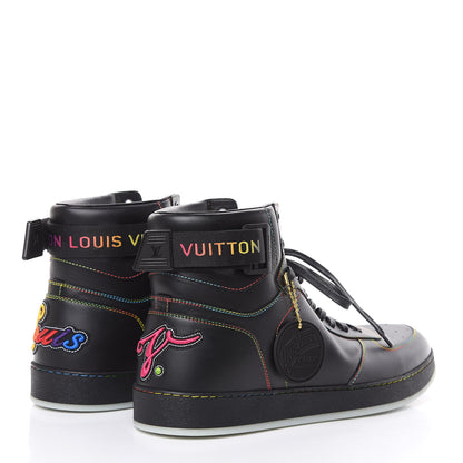 Louis Vuitton Calfskin Rivoli High Top Sneakers 10 Black Multicolor 4 of 8