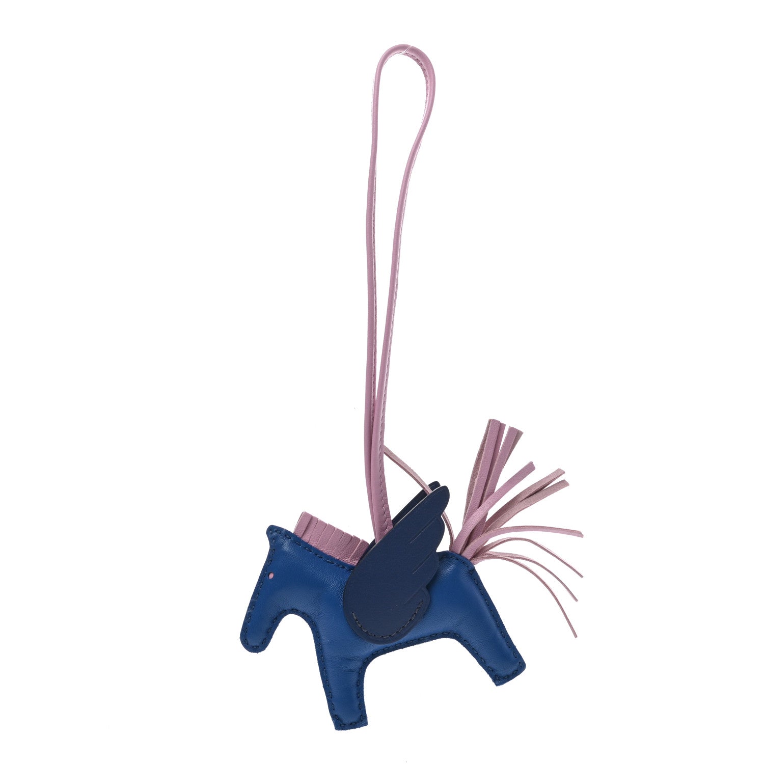 Hermes Milo Lambskin Grigri Rodeo Pegase Horse Bag Charm PM Bleu France Mauve Sylvestre Bleu Saphir 1 of 5