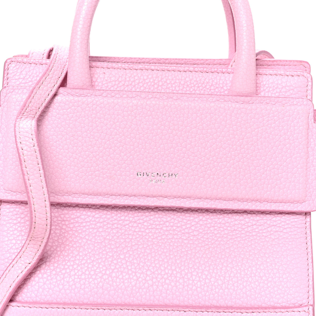 Grained Calfskin Nano Horizon Satchel Bright Pink
