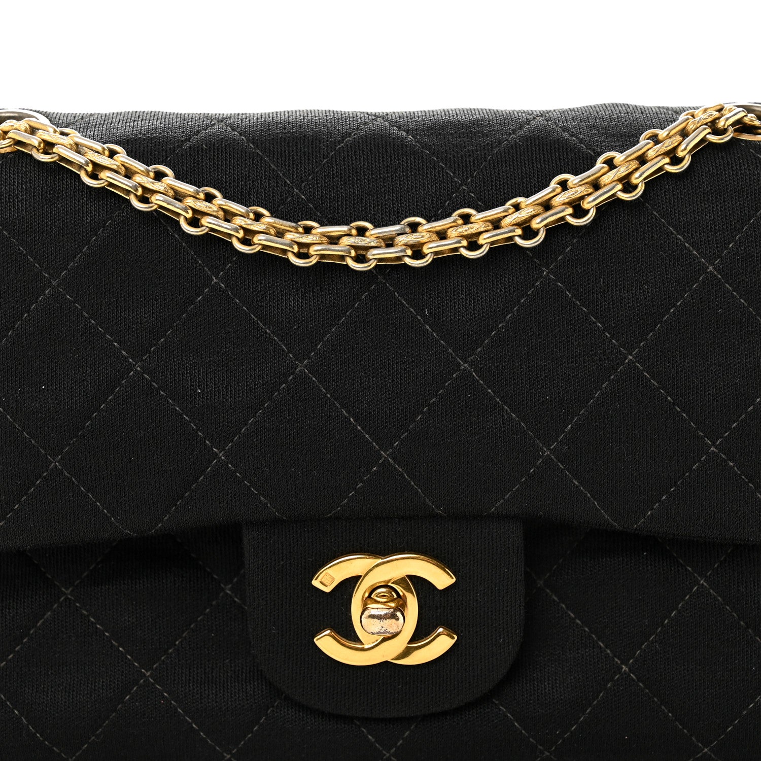 Chanel Jersey Quilted Small Double Flap Black 8 of 12