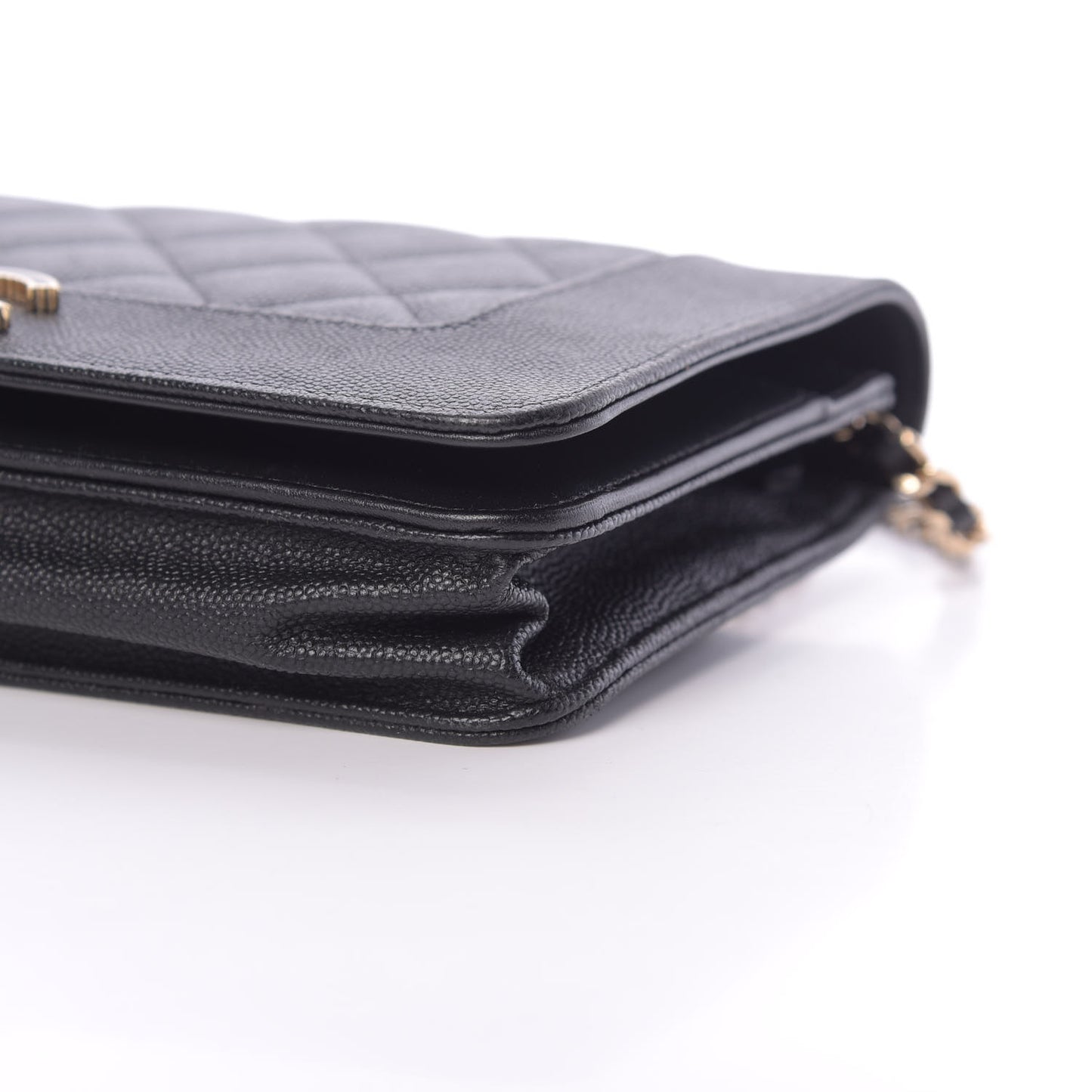 Caviar Quilted Vintage Mademoiselle Wallet On Chain WOC Black