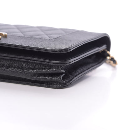 Chanel Caviar Quilted Vintage Mademoiselle Wallet On Chain WOC Black 12 of 20