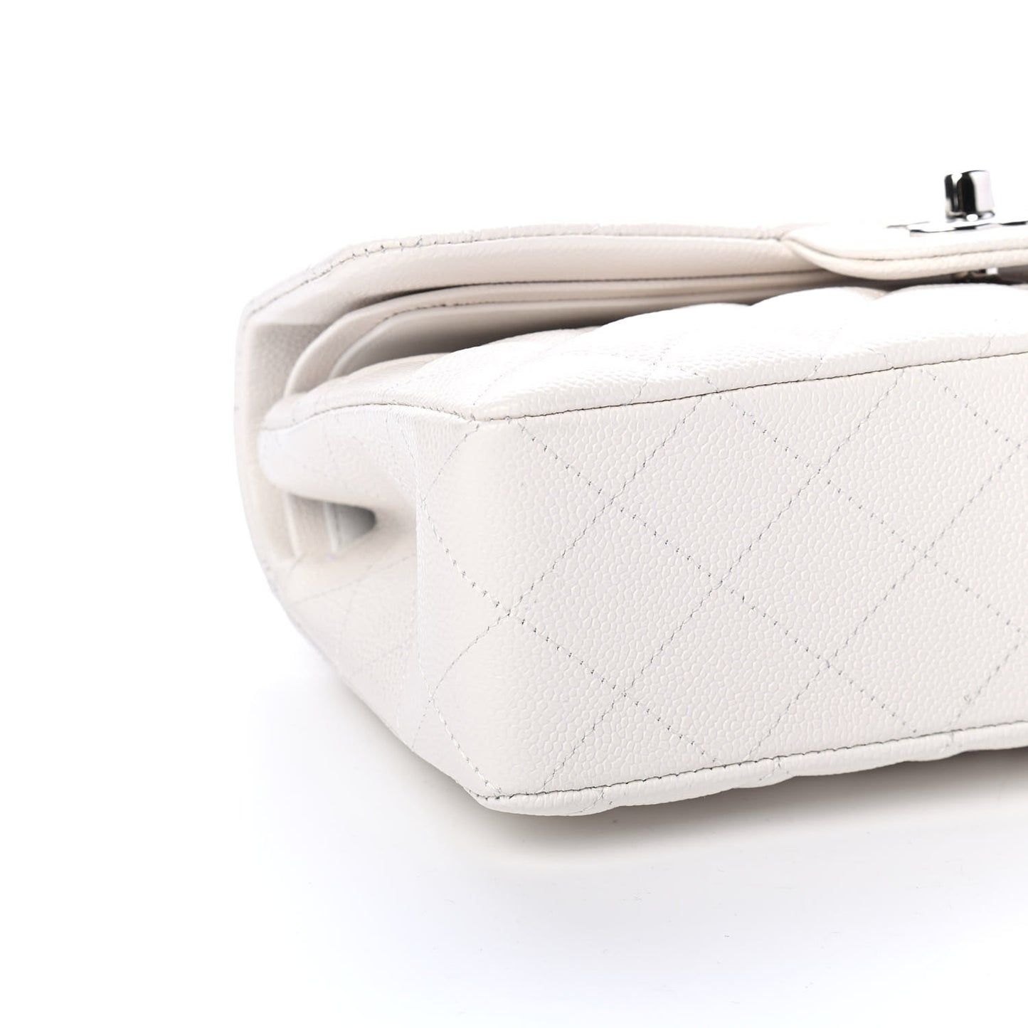 Caviar Quilted Small Double Flap White