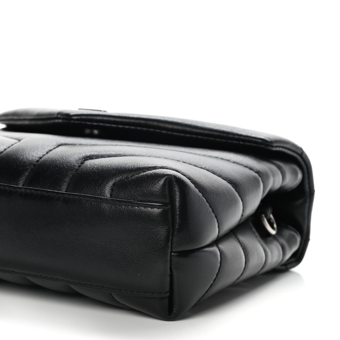 Calfskin Y Quilted Monogram Toy Loulou Crossbody Bag Black