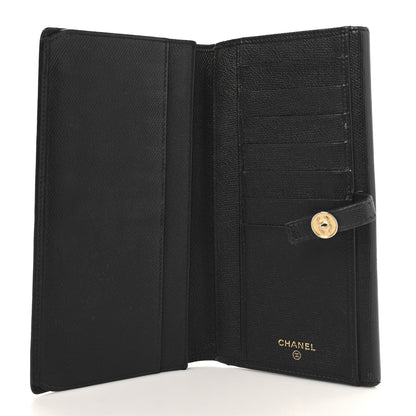 Chanel Grained Calfskin CC Button Long Wallet Black 5 of 12