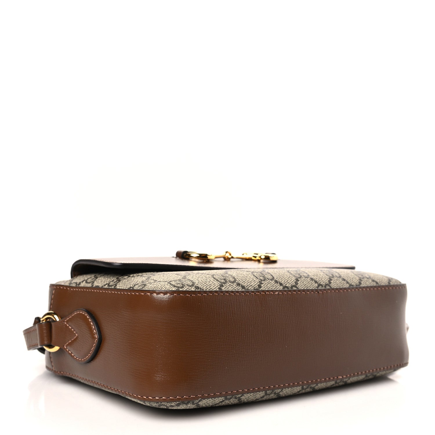 Gucci GG Supreme Monogram Small Horsebit 1955 Shoulder Bag Beige Brown Sugar 4 of 9
