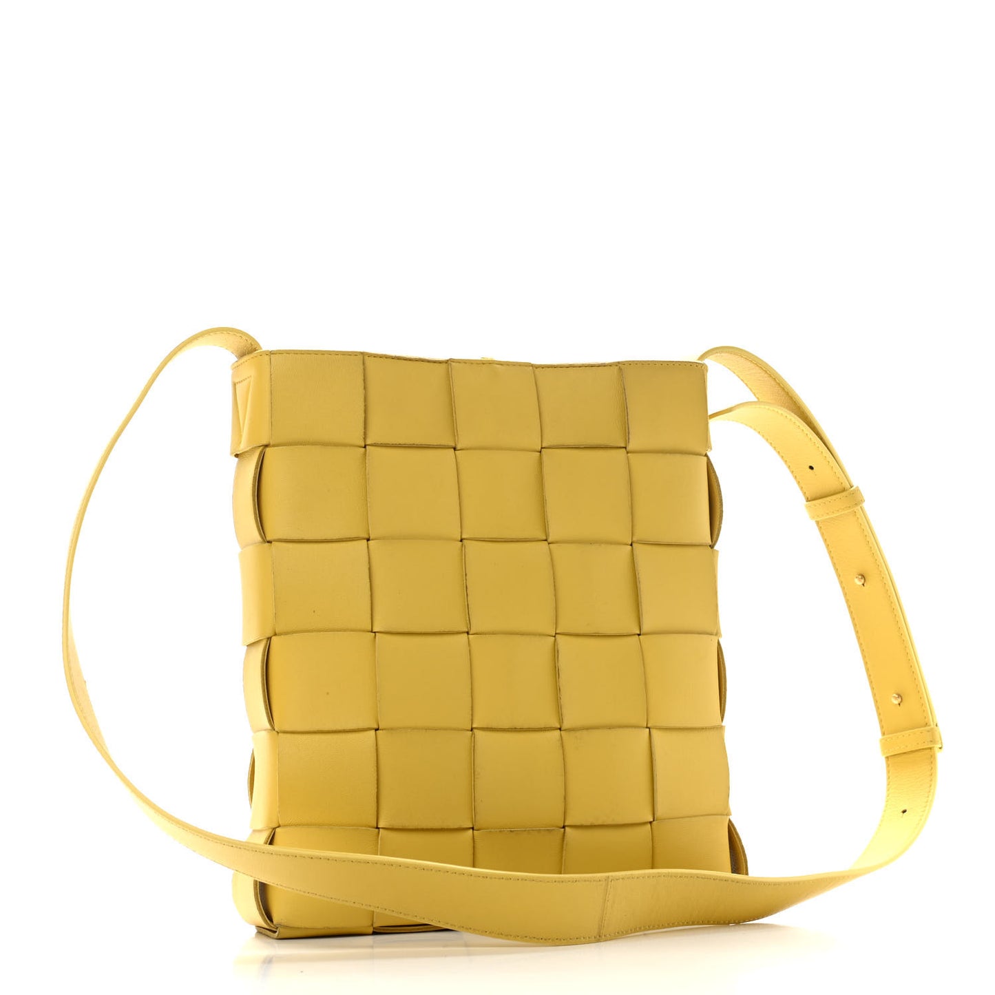 Lambskin Maxi Intrecciato Cassette Messenger Buttercup Yellow