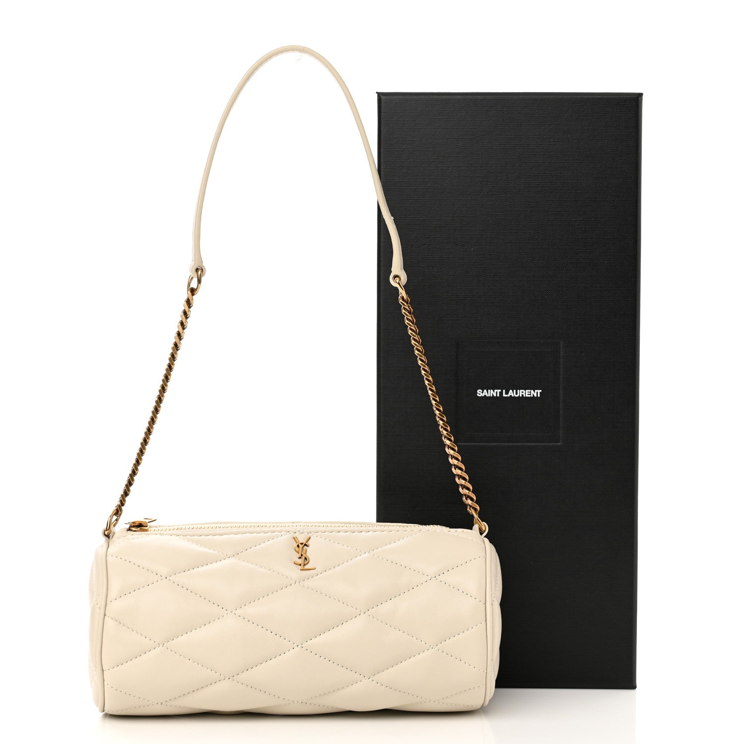 Saint Laurent Lambskin Monogram Mini Sade Tube Bag Crema Soft 11 of 11