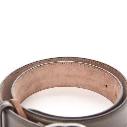 Gucci Metallic Calfskin Interlocking G 40mm Belt 85 34 Pewter 7 of 8