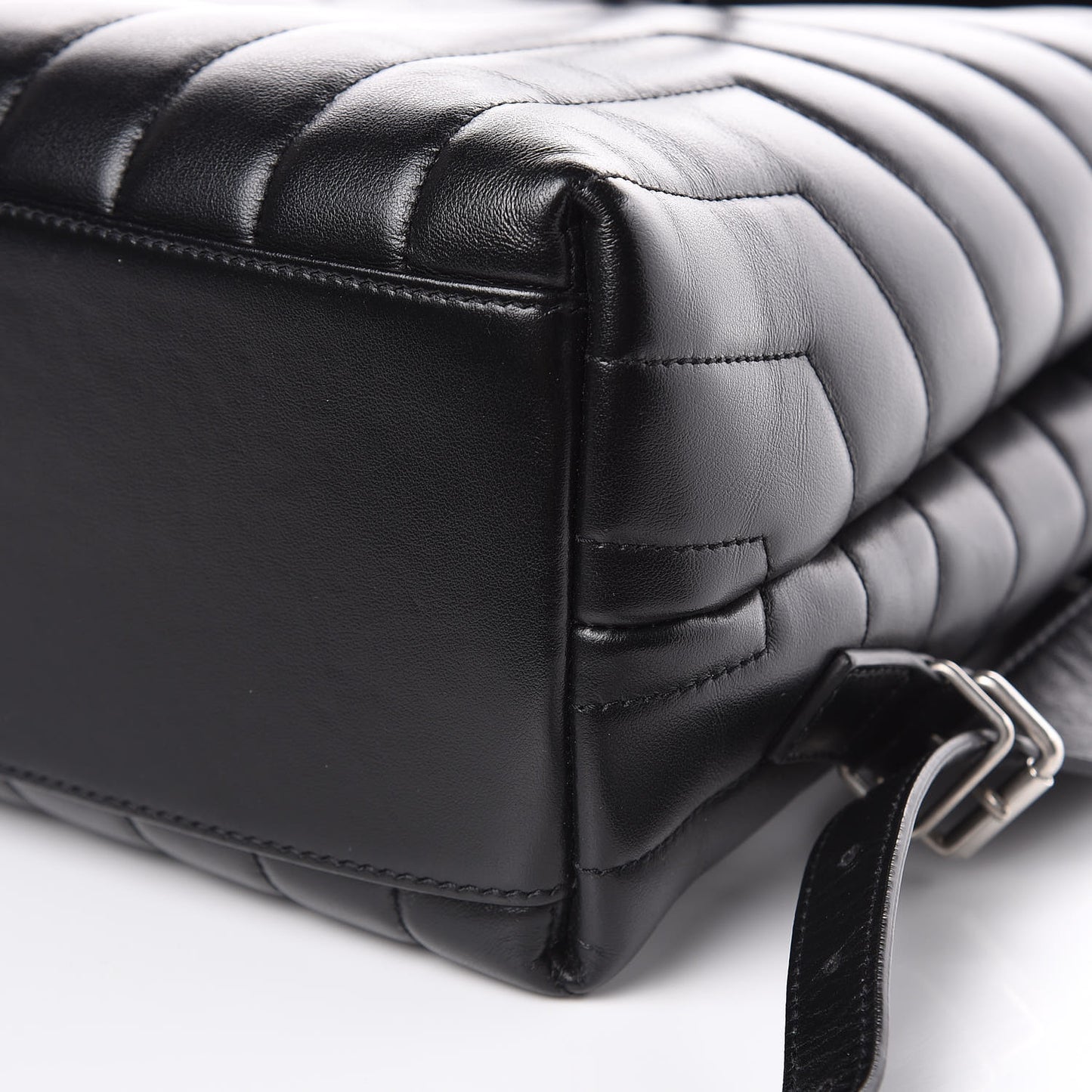Calfskin Y Quilted Monogram Medium Loulou Backpack Black
