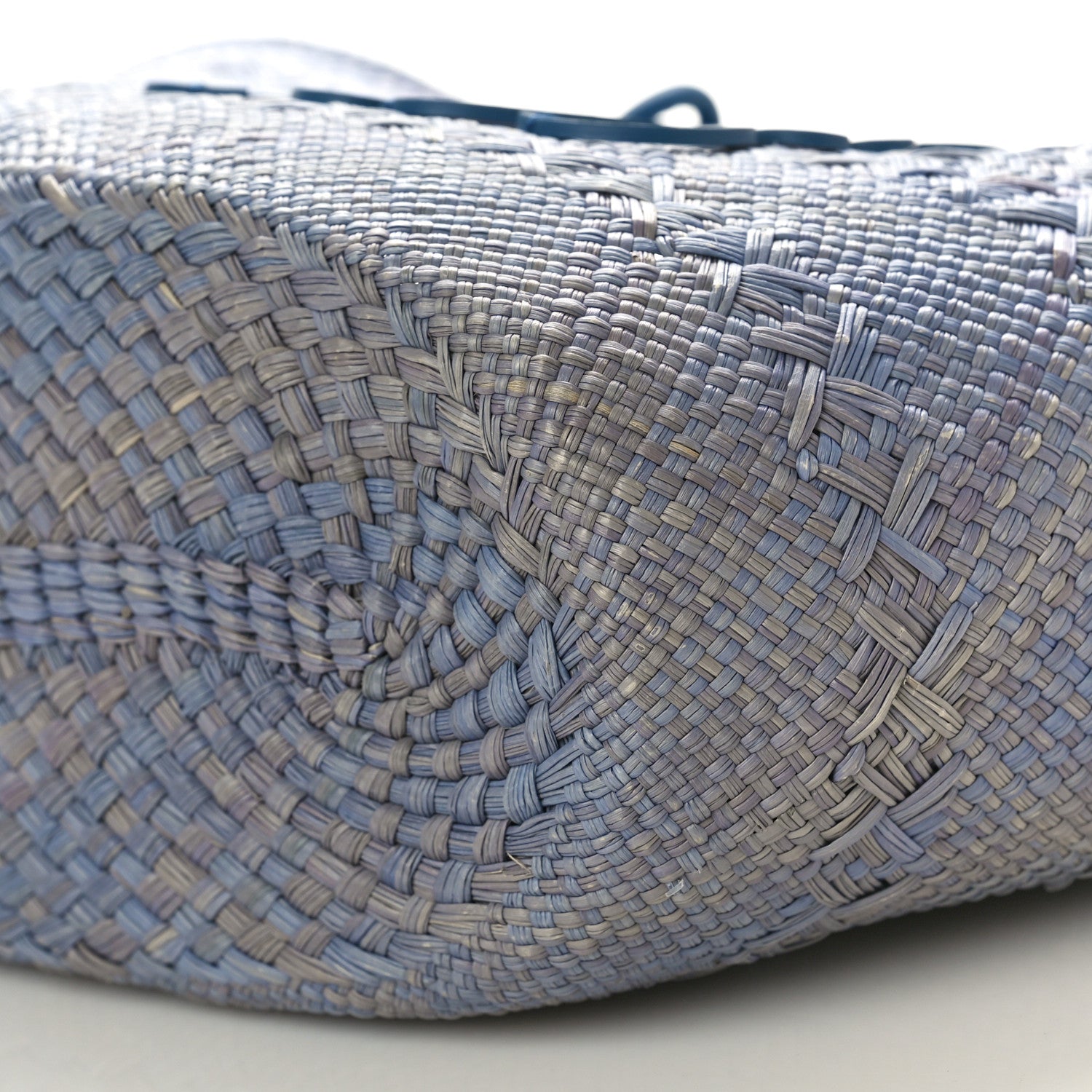 Loewe Iraca Palm Calfskin Anagram Medium Anagram Basket Bag Denim Blue 9 of 9