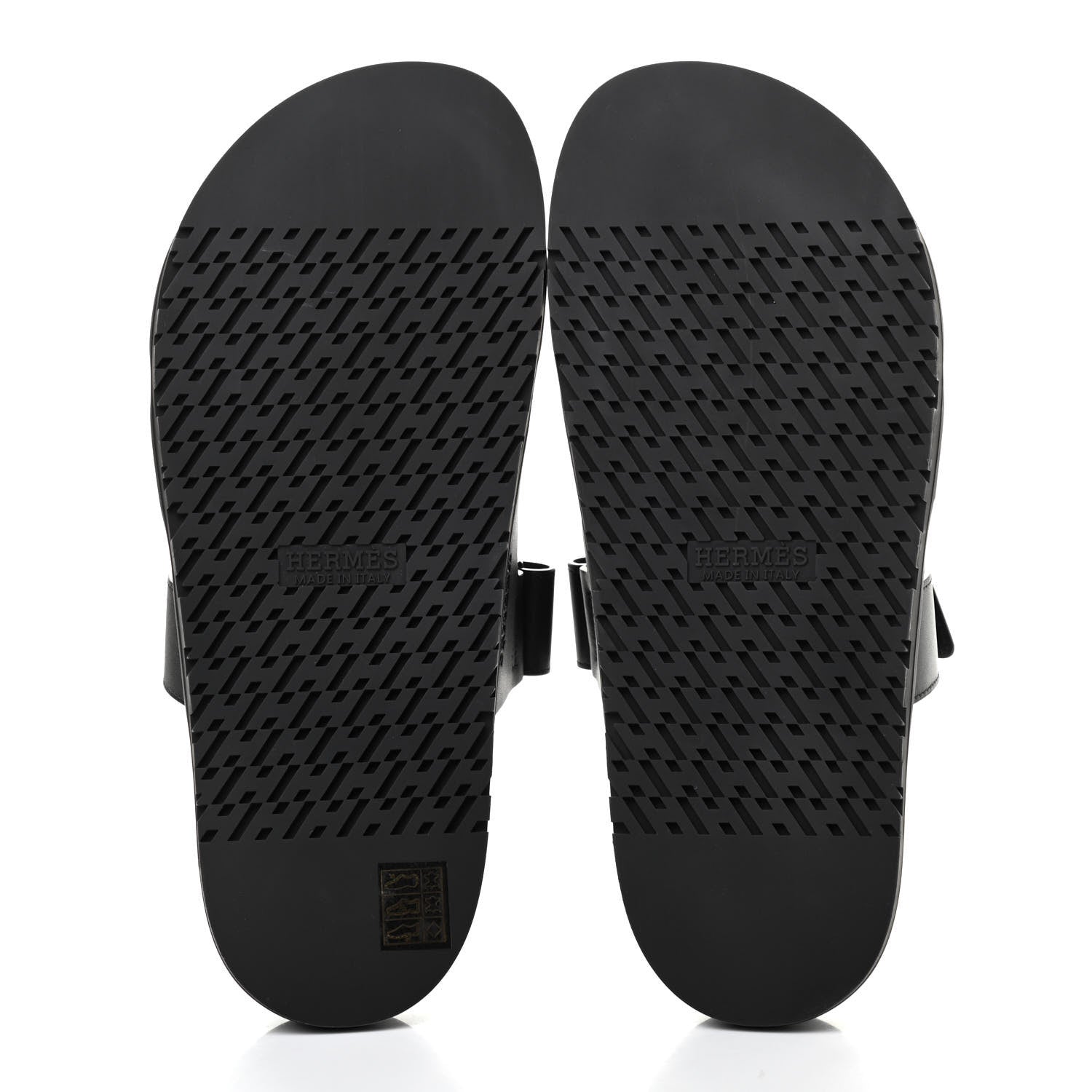 Hermes Calfskin Mens Chypre Sandals 42 Black 5 of 9