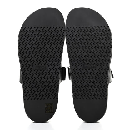 Hermes Calfskin Mens Chypre Sandals 42 Black 5 of 9