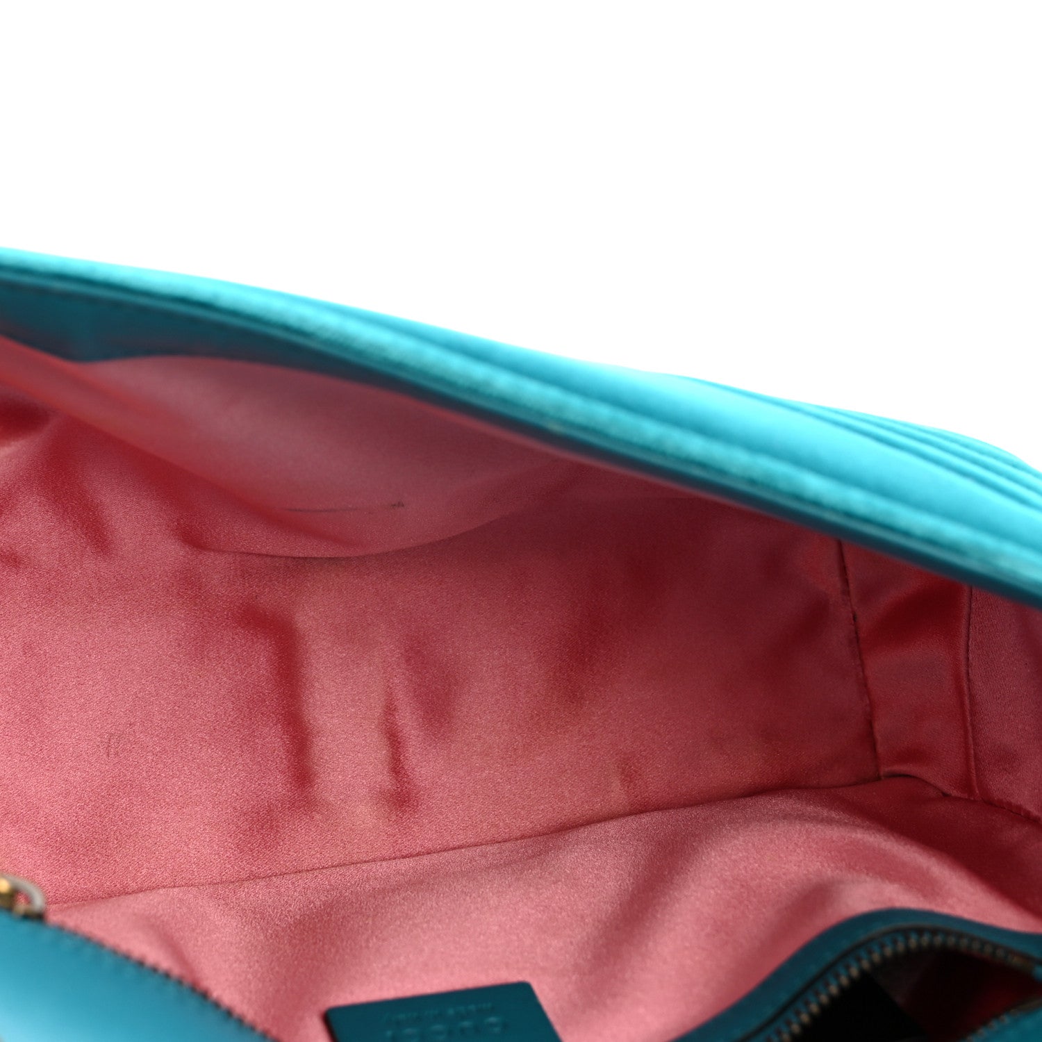 Gucci Velvet Matelasse Small GG Marmont Shoulder Bag Pavone Cyan 5 of 14